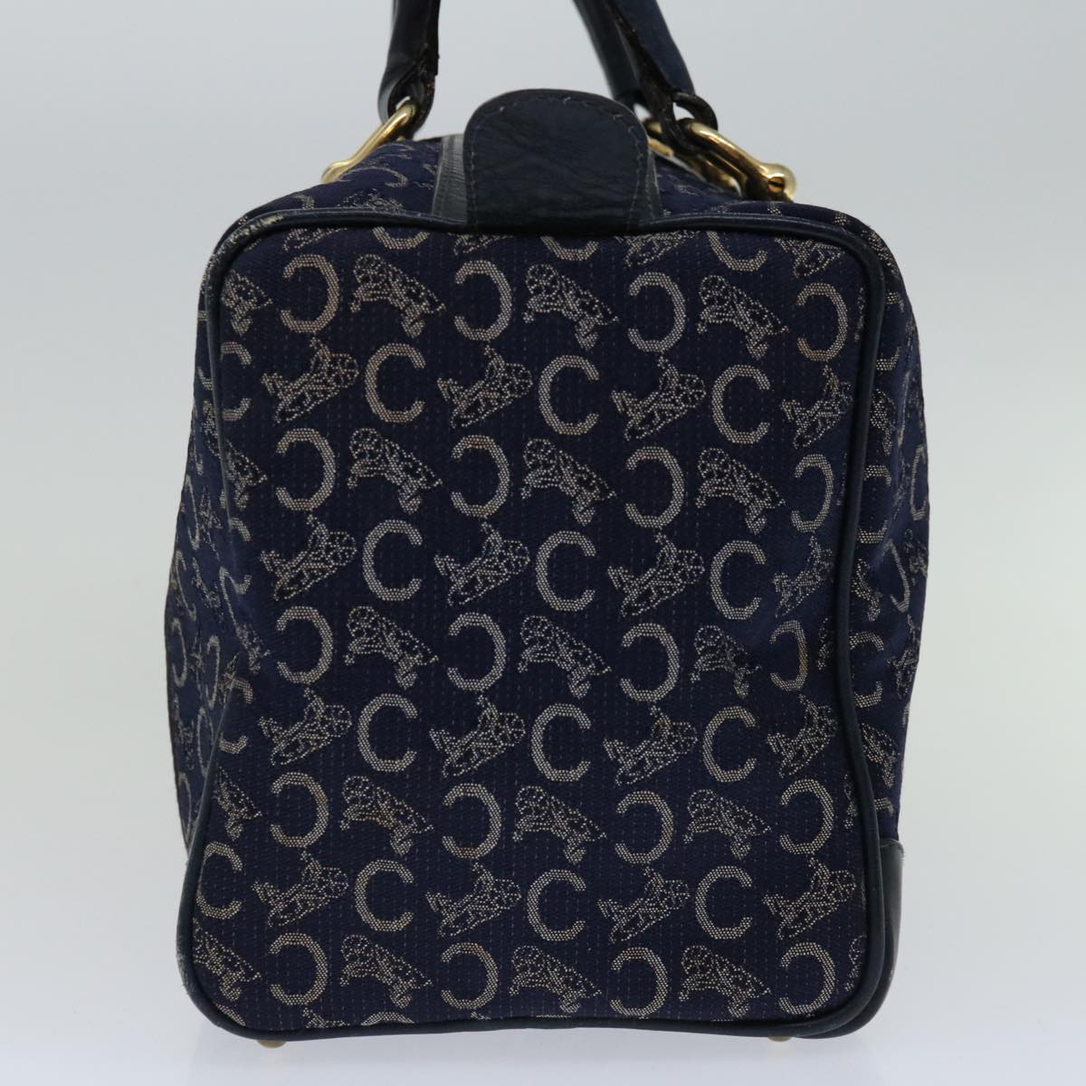 CELINE C Macadam Canvas Hand Bag Navy Auth 66941