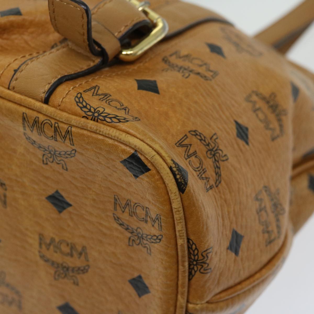 MCM Vicetos Logogram Tote Bag PVC Leather Brown Auth 66942