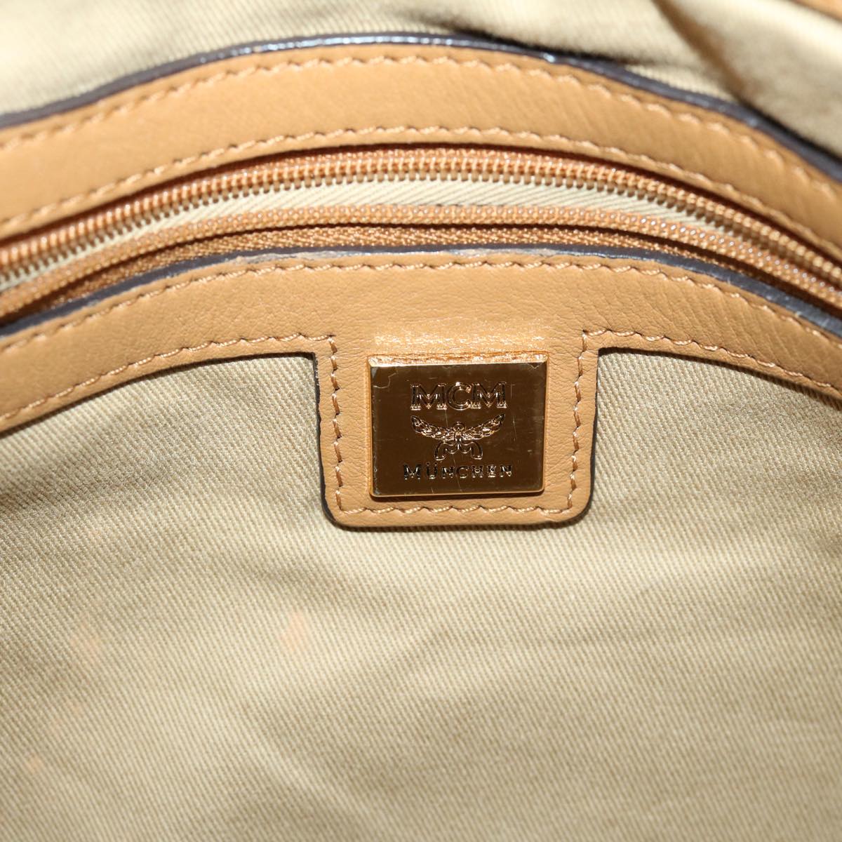 MCM Vicetos Logogram Tote Bag PVC Leather Brown Auth 66942