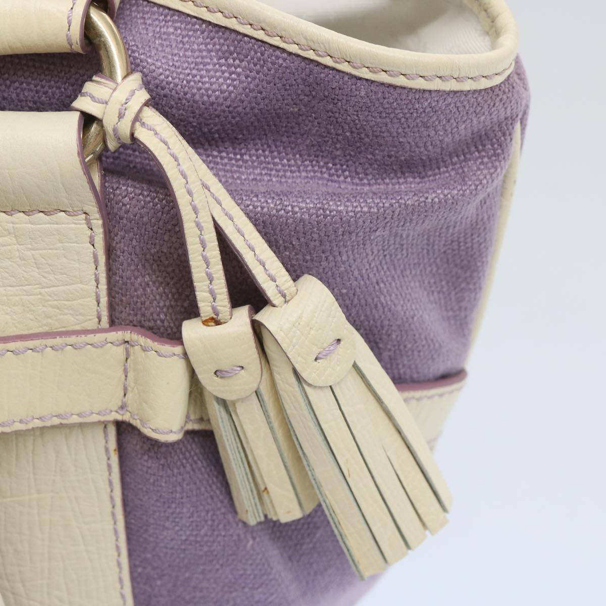 CELINE Tote Bag Canvas Purple Auth 66944