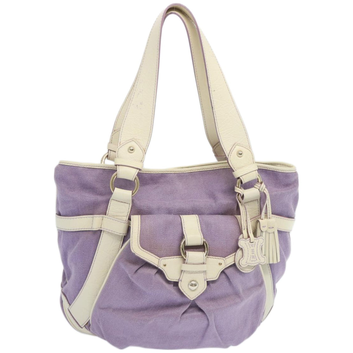 CELINE Tote Bag Canvas Purple Auth 66944