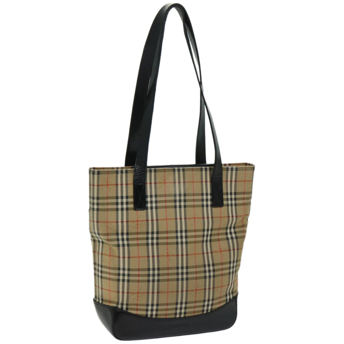 Burberrys Nova Check Tote Bag Canvas Beige Auth 66953