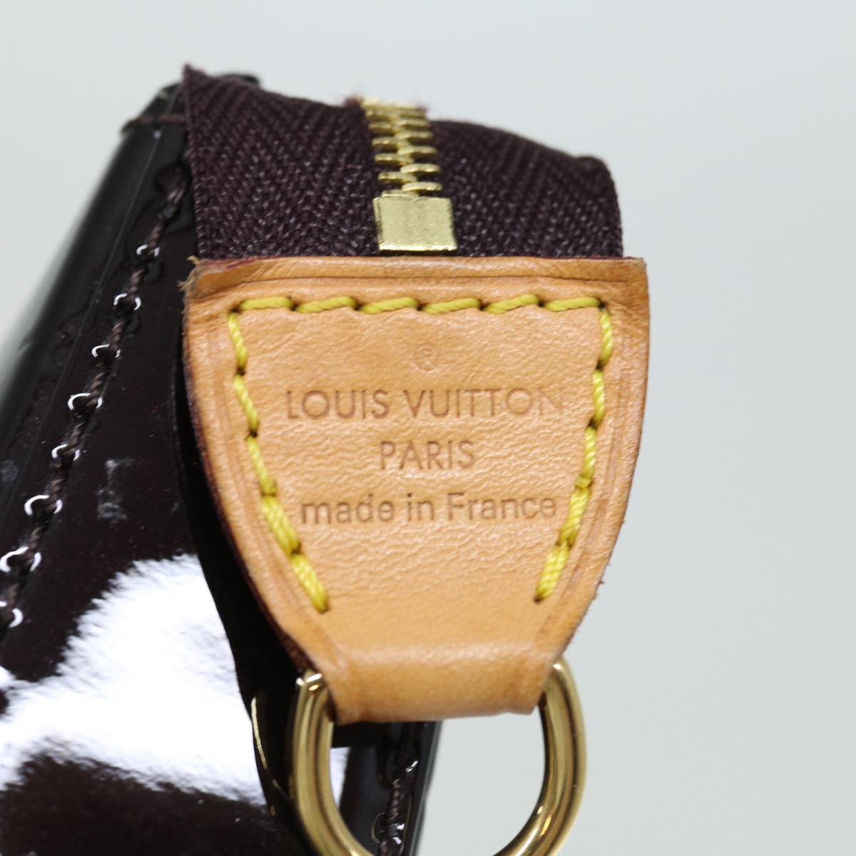 LOUIS VUITTON Monogram Vernis Pochette Accessoires Amarante M91576 LV Auth 66992