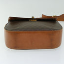 CELINE Macadam Canvas Umhängetasche PVC Leder Braun Auth 67004-5