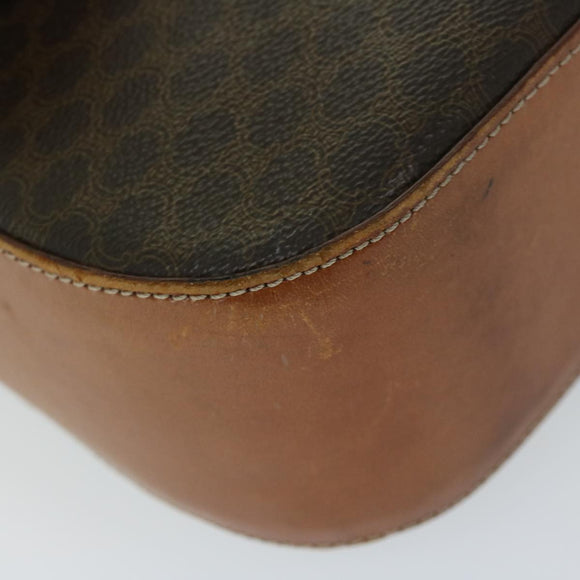 CELINE Macadam Canvas Umhängetasche PVC Leder Braun Auth 67004