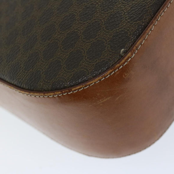 CELINE Macadam Canvas Umhängetasche PVC Leder Braun Auth 67004