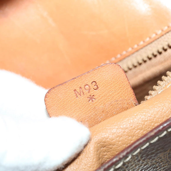 CELINE Macadam Canvas Umhängetasche PVC Leder Braun Auth 67004
