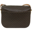 CELINE Macadam Canvas Shoulder Bag PVC Leather Brown Auth 67004-2