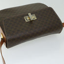 CELINE Macadam Canvas Shoulder Bag PVC Leather Brown Auth 67004-6