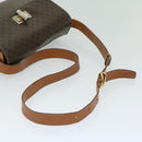 CELINE Macadam Canvas Shoulder Bag PVC Leather Brown Auth 67004-8