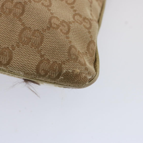 GUCCI GG Canvas Sherry Line Schoudertas Zwart Beige Bruin 144388 Auth 67062