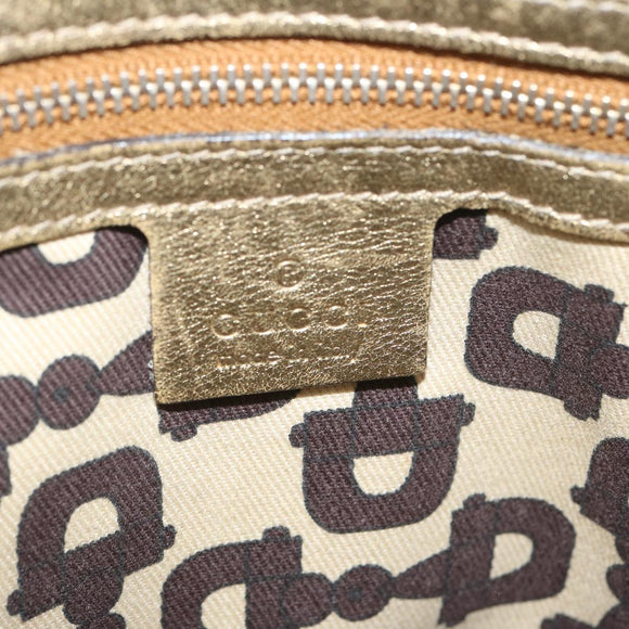 GUCCI GG Canvas Sherry Line Schoudertas Zwart Beige Bruin 144388 Auth 67062