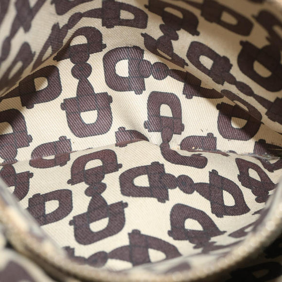 GUCCI GG Canvas Sherry Line Schoudertas Zwart Beige Bruin 144388 Auth 67062