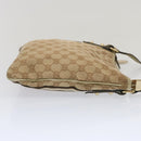 GUCCI GG Canvas Sherry Line Schoudertas Zwart Beige Bruin 144388 Auth 67062-4