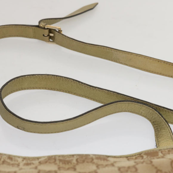 GUCCI GG Canvas Sherry Line Schoudertas Zwart Beige Bruin 144388 Auth 67062