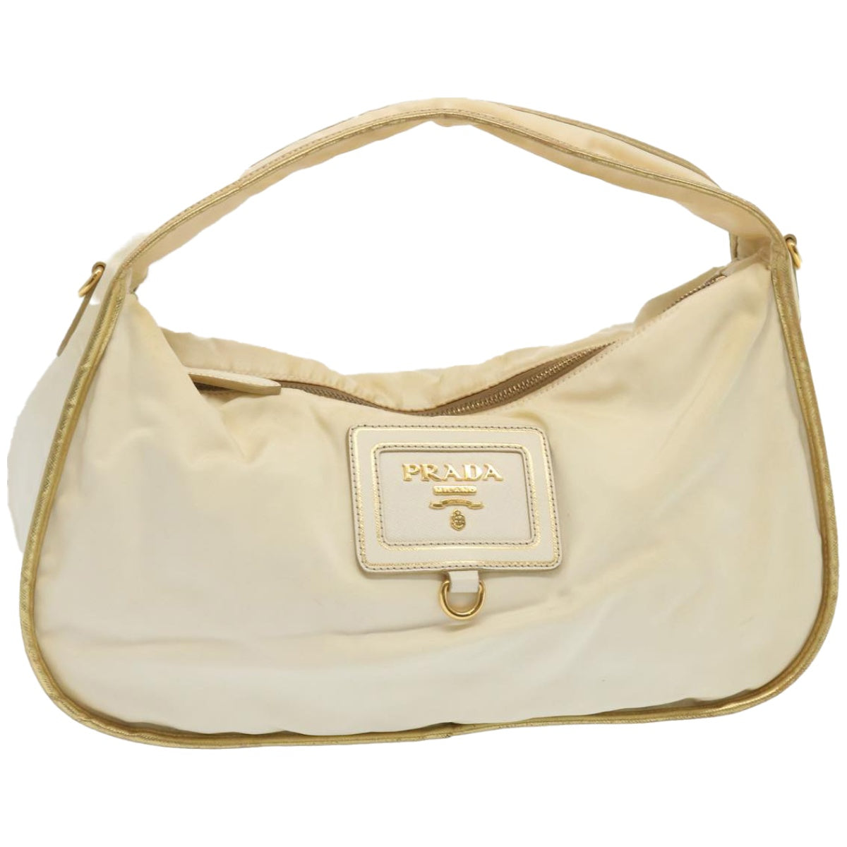 PRADA Hobo Shoulder Bag Nylon White Auth 67064