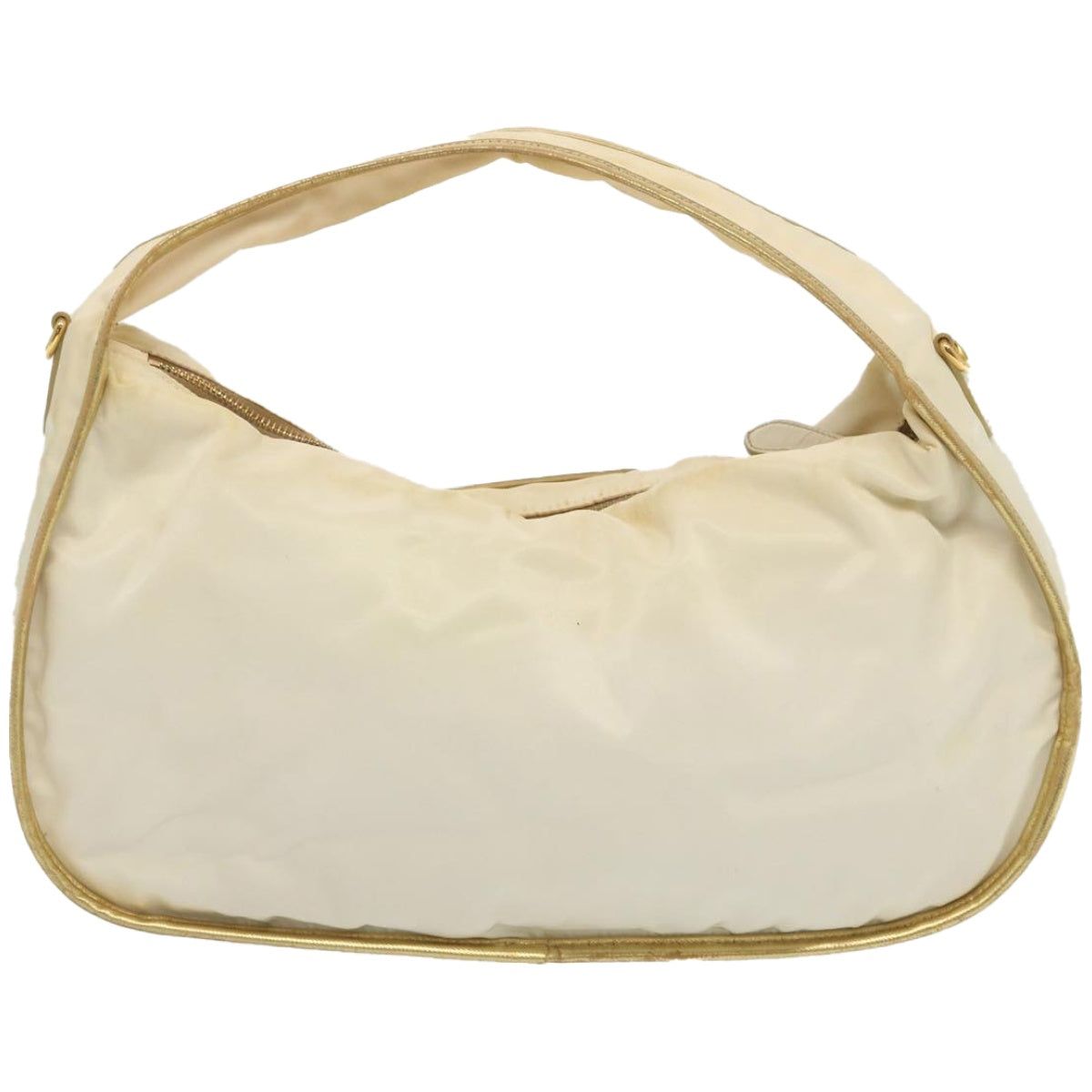 PRADA Hobo Shoulder Bag Nylon White Auth 67064