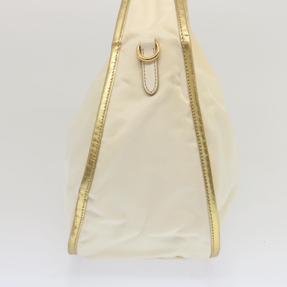 PRADA Hobo Shoulder Bag Nylon White Auth 67064