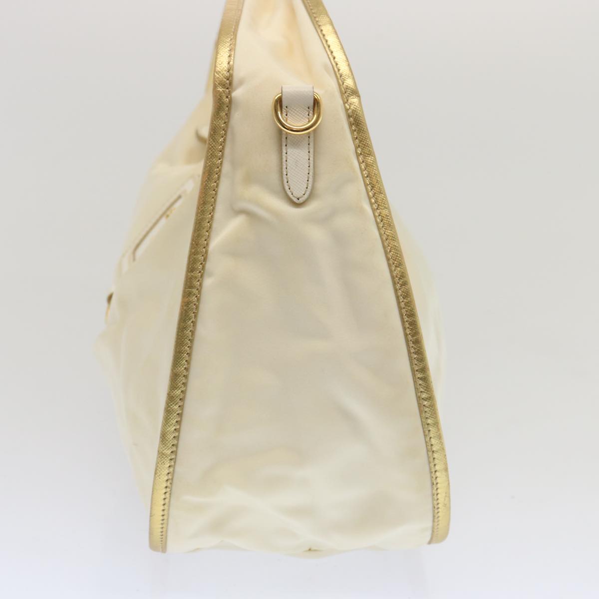 PRADA Hobo Shoulder Bag Nylon White Auth 67064