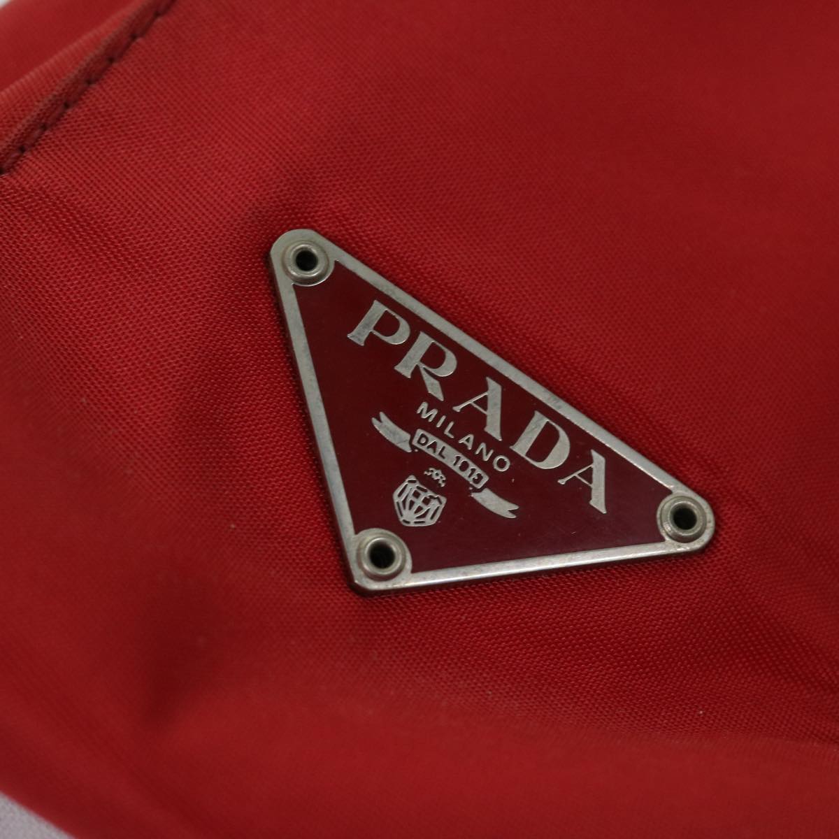 PRADA Hand Bag Nylon Red Auth 67067