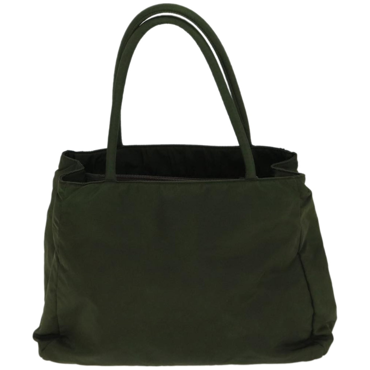 PRADA Hand Bag Nylon Green Auth 67069