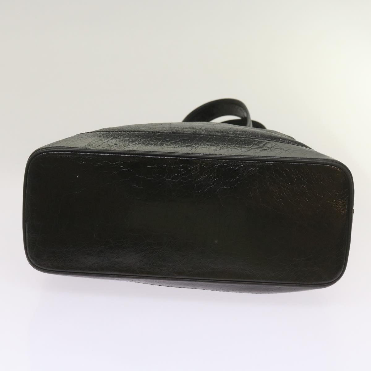 CELINE Hand Bag Leather Black Auth 67072
