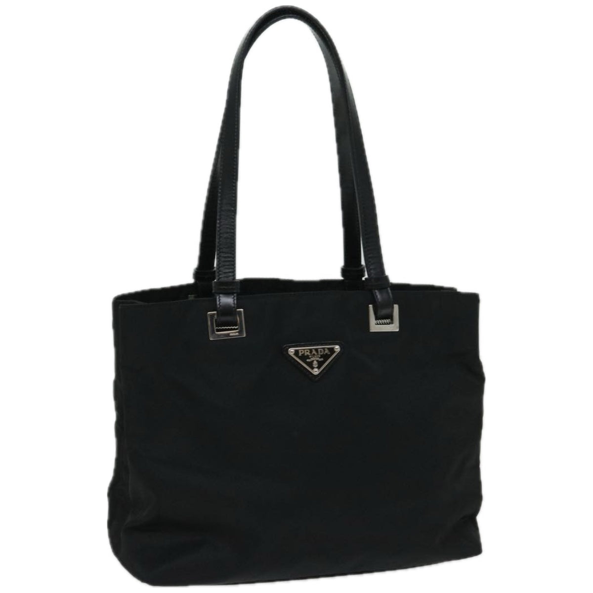 PRADA Hand Bag Nylon Black Auth 67075