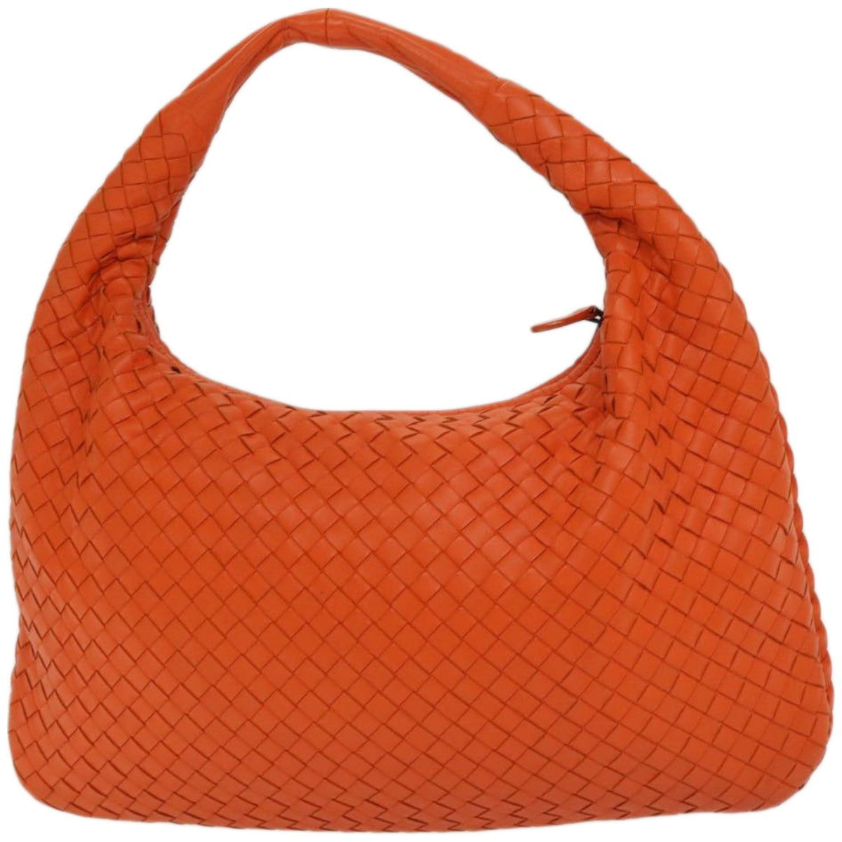 BOTTEGA VENETA INTRECCIATO Hobo Shoulder Bag Leather Orange Auth 67080