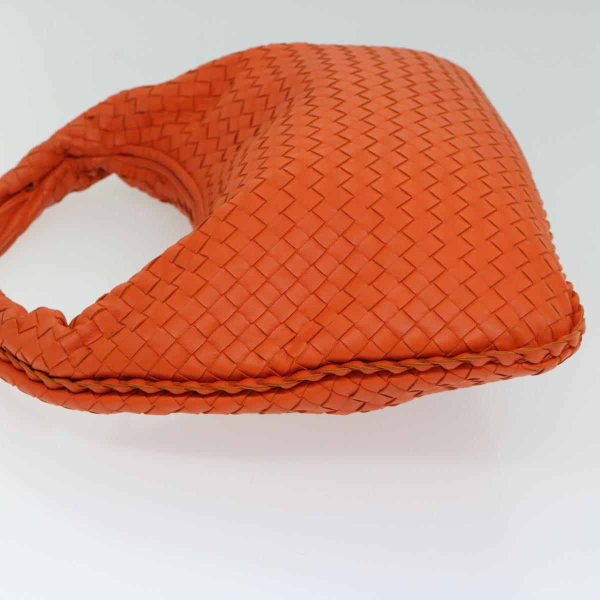 BOTTEGA VENETA INTRECCIATO Hobo Shoulder Bag Leather Orange Auth 67080