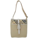 BURBERRY Nova Check Shoulder Bag Canvas Beige Auth 67083-13
