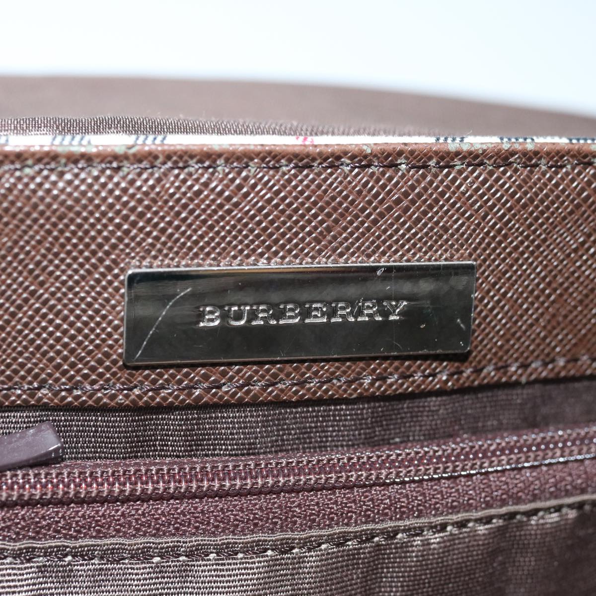 BURBERRY Nova Check Shoulder Bag Canvas Beige Auth 67087