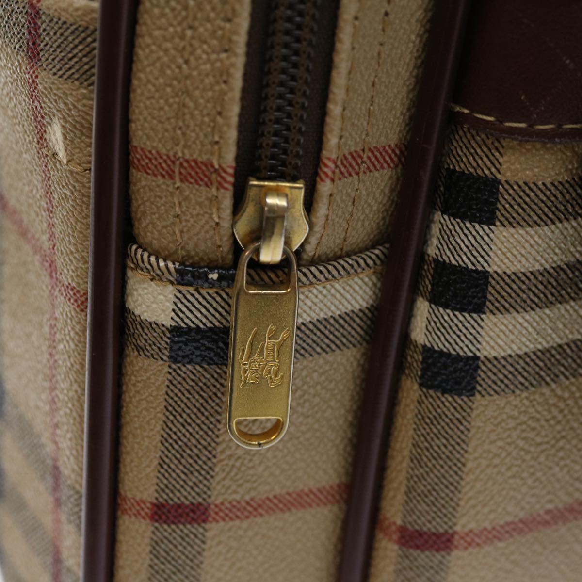 BURBERRY Nova Check Shoulder Bag PVC Beige Auth 67088