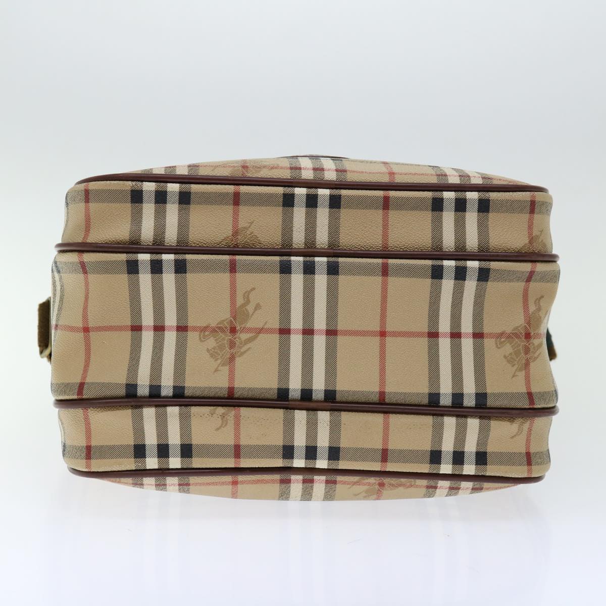 BURBERRY Nova Check Shoulder Bag PVC Beige Auth 67088