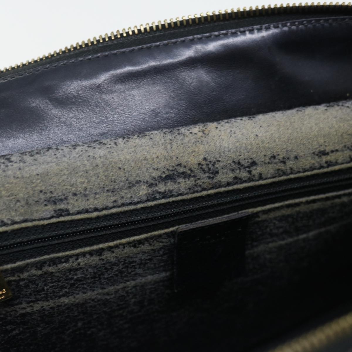 CELINE Macadam Canvas Hand Bag PVC Brown Black Auth 67089