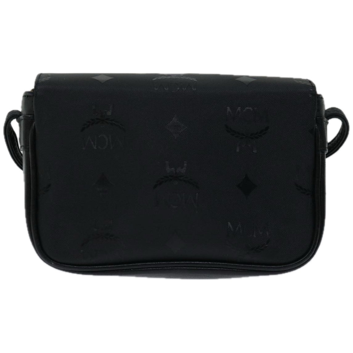 MCM Vicetos Logogram Shoulder Bag Nylon Black Auth 67103 - 0