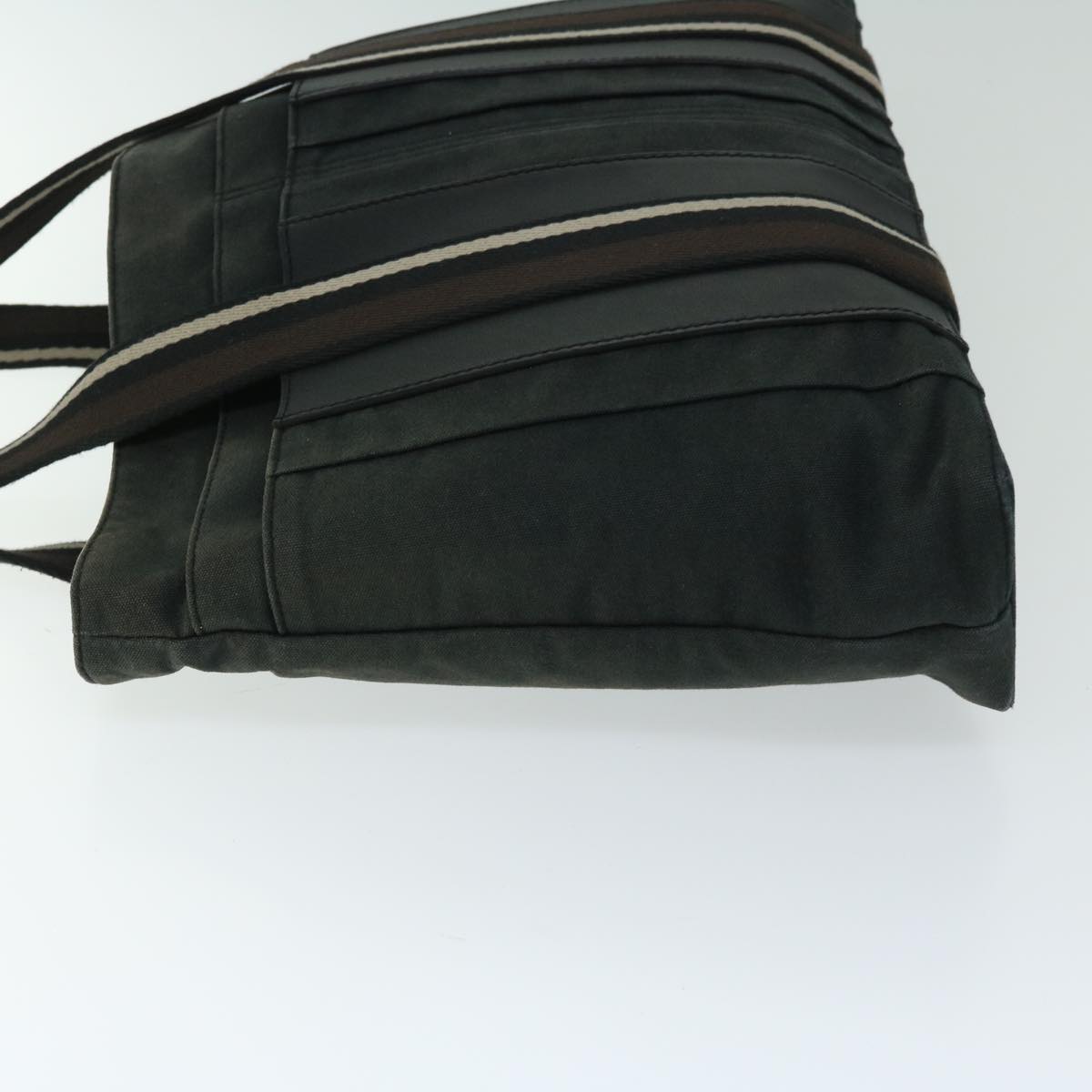 HERMES Troca Horizontal MM Hand Bag Canvas Black Auth 67104