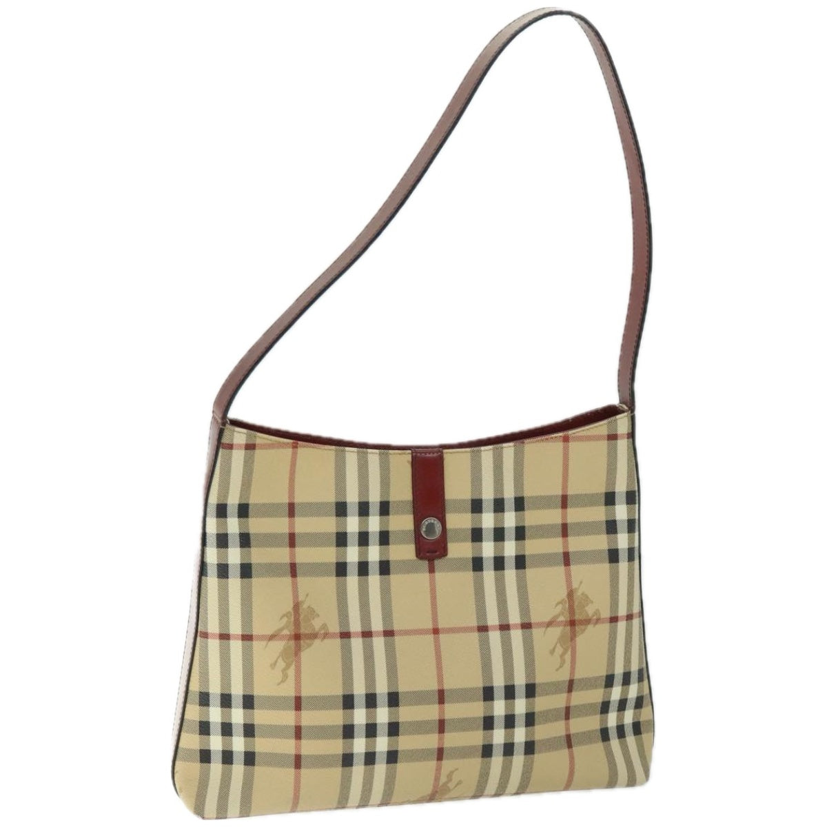 BURBERRY Nova Check Shoulder Bag PVC Beige Auth 67105