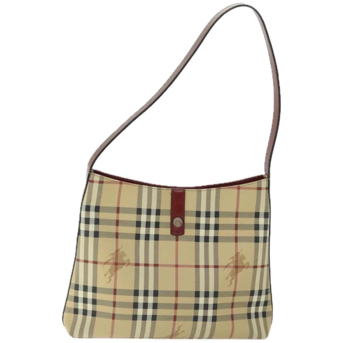 BURBERRY Nova Check Shoulder Bag PVC Beige Auth 67105