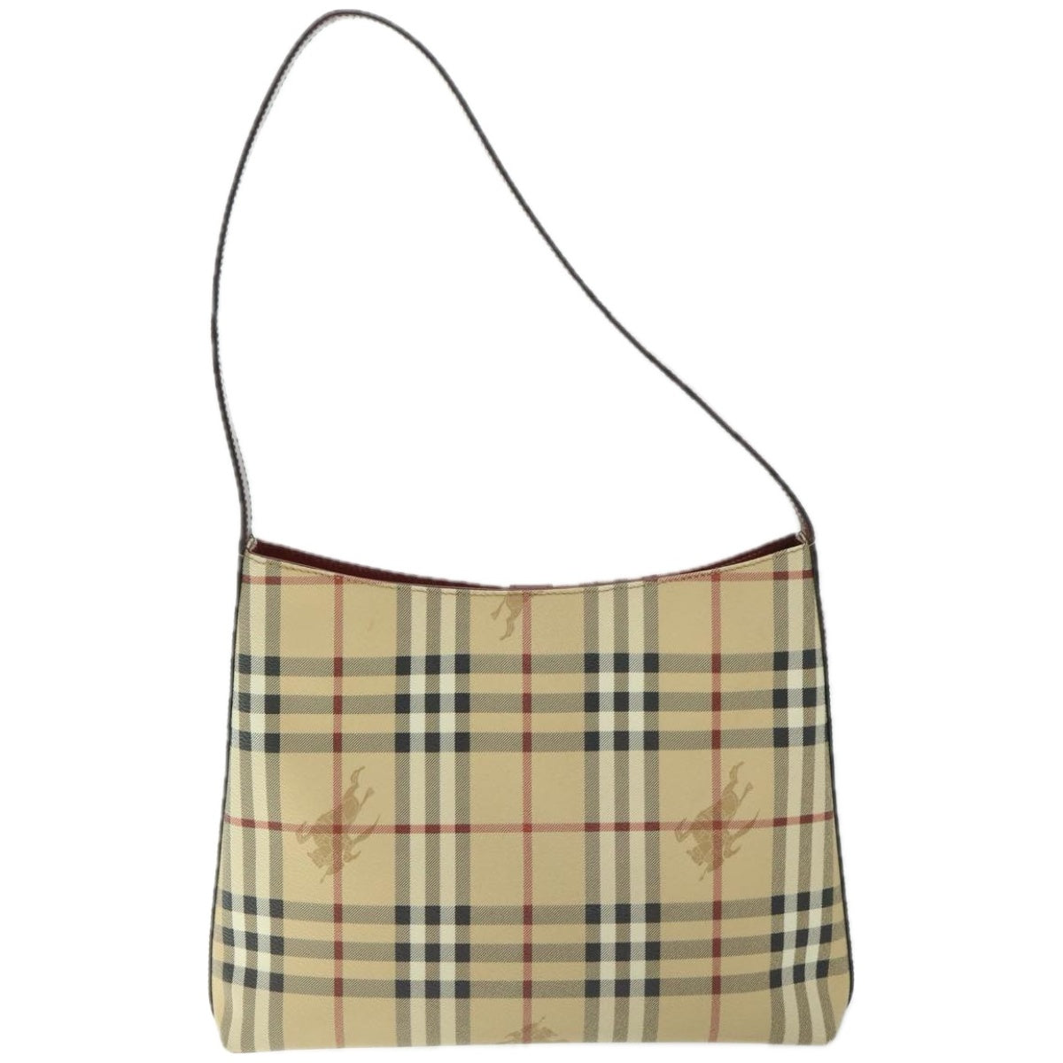 BURBERRY Nova Check Shoulder Bag PVC Beige Auth 67105