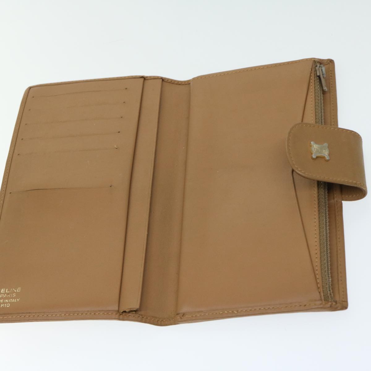 CELINE Macadam Canvas Wallet PVC Leather Brown Auth 67107