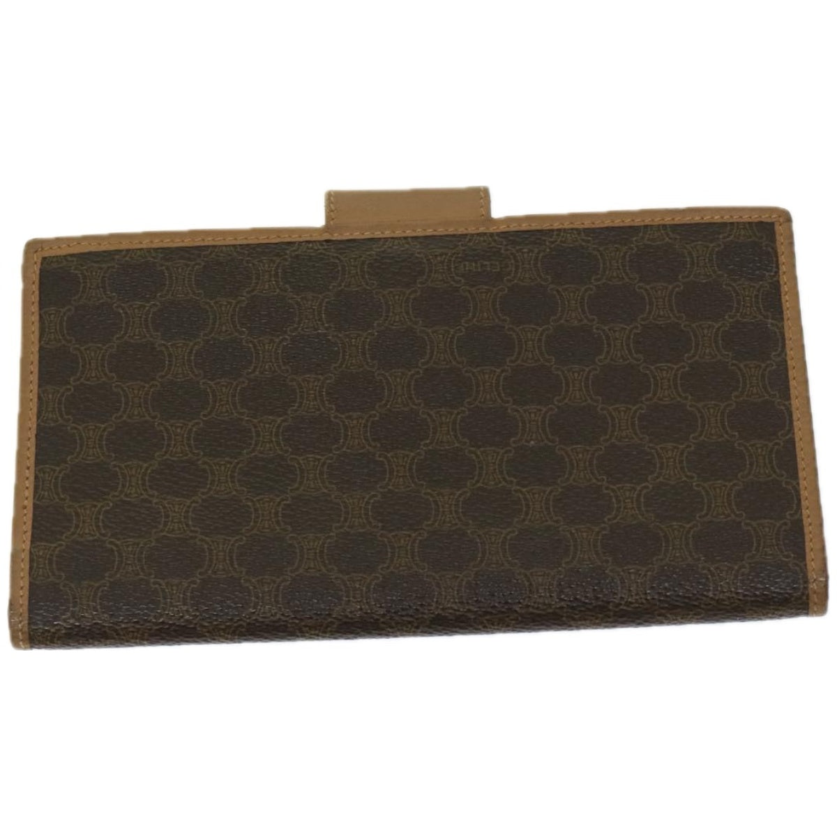 CELINE Macadam Canvas Wallet PVC Leather Brown Auth 67107 - 0