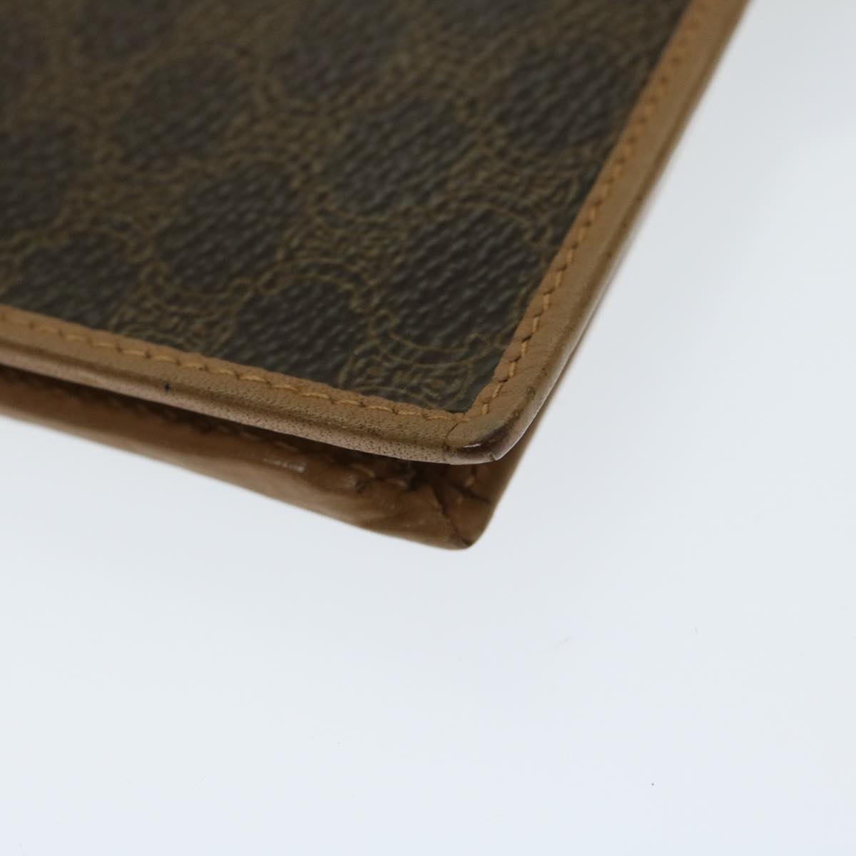 CELINE Macadam Canvas Wallet PVC Leather Brown Auth 67107