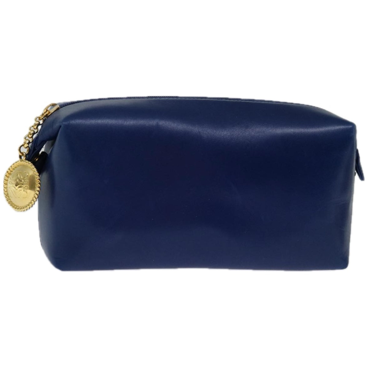 LOEWE Pouch Leather Blue Auth 67125
