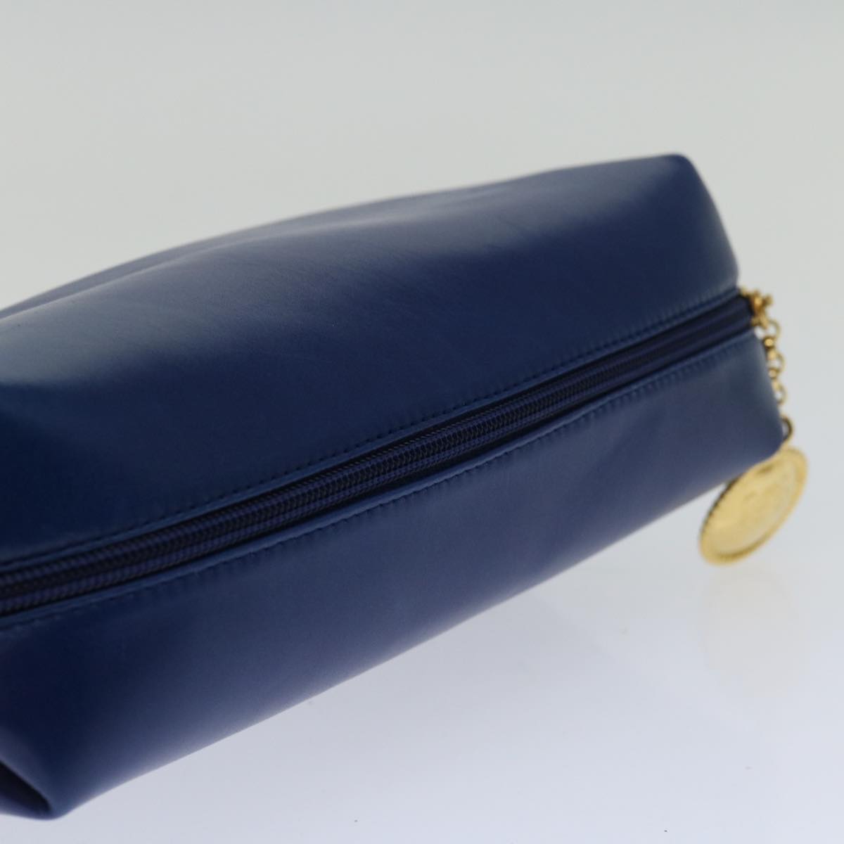 LOEWE Pouch Leather Blue Auth 67125