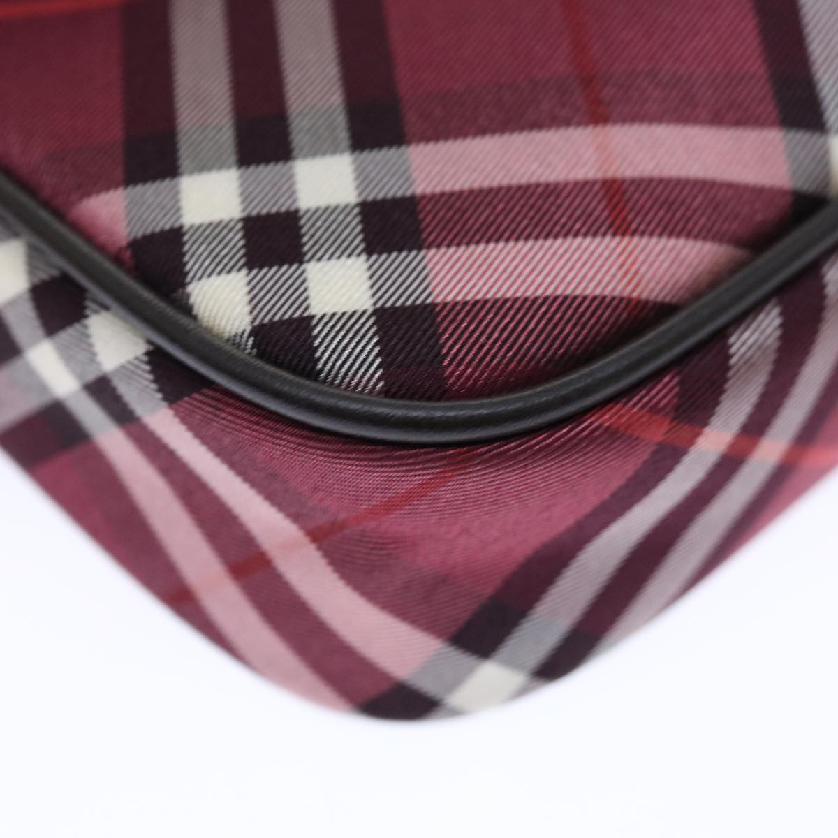 BURBERRY Nova Check Accessory Pouch Canvas Red Auth 67126