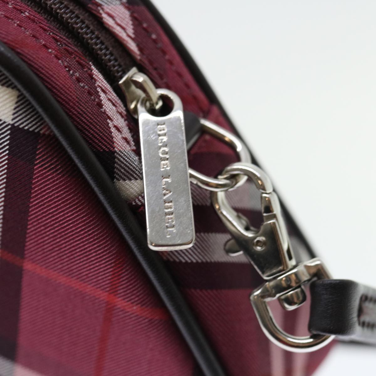 BURBERRY Nova Check Accessory Pouch Canvas Red Auth 67126