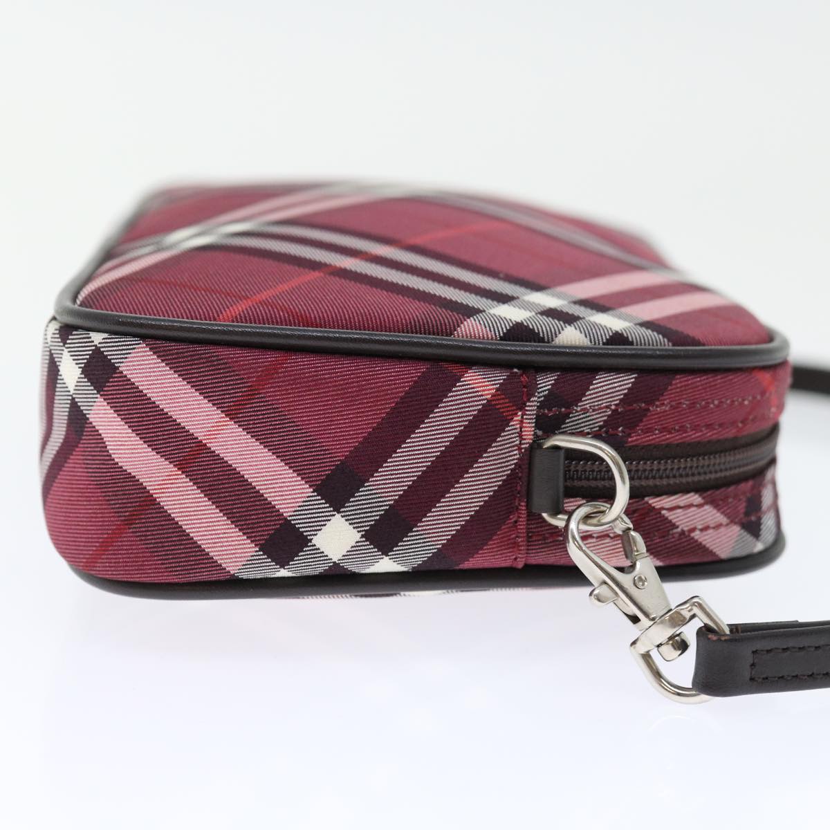 BURBERRY Nova Check Accessory Pouch Canvas Red Auth 67126