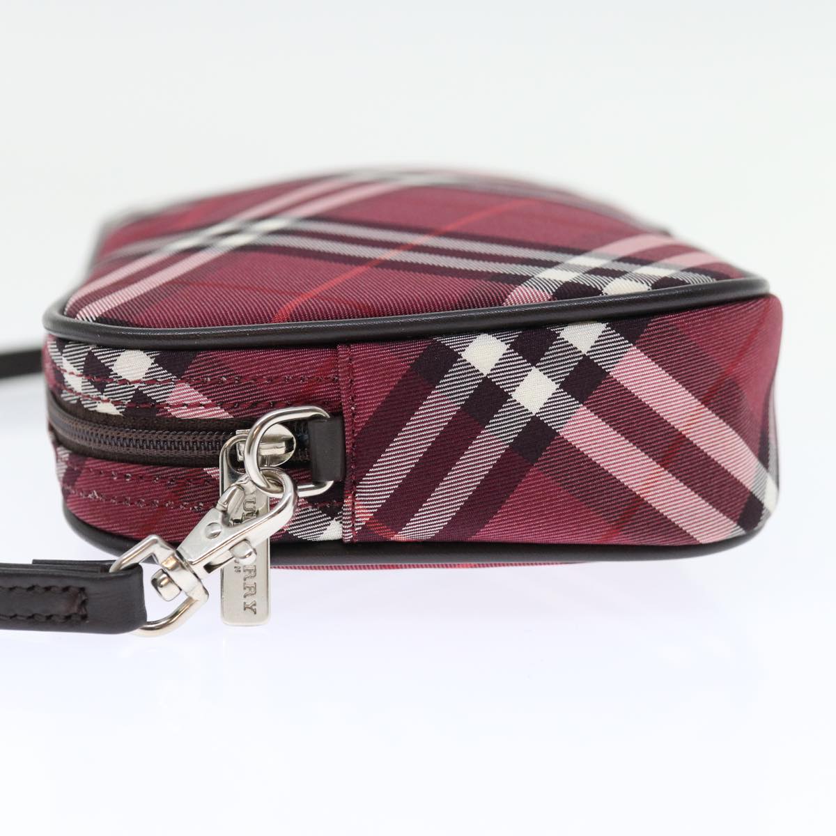 BURBERRY Nova Check Accessory Pouch Canvas Red Auth 67126