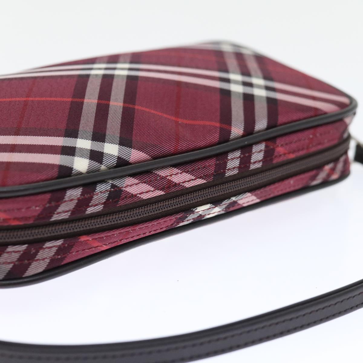 BURBERRY Nova Check Accessory Pouch Canvas Red Auth 67126