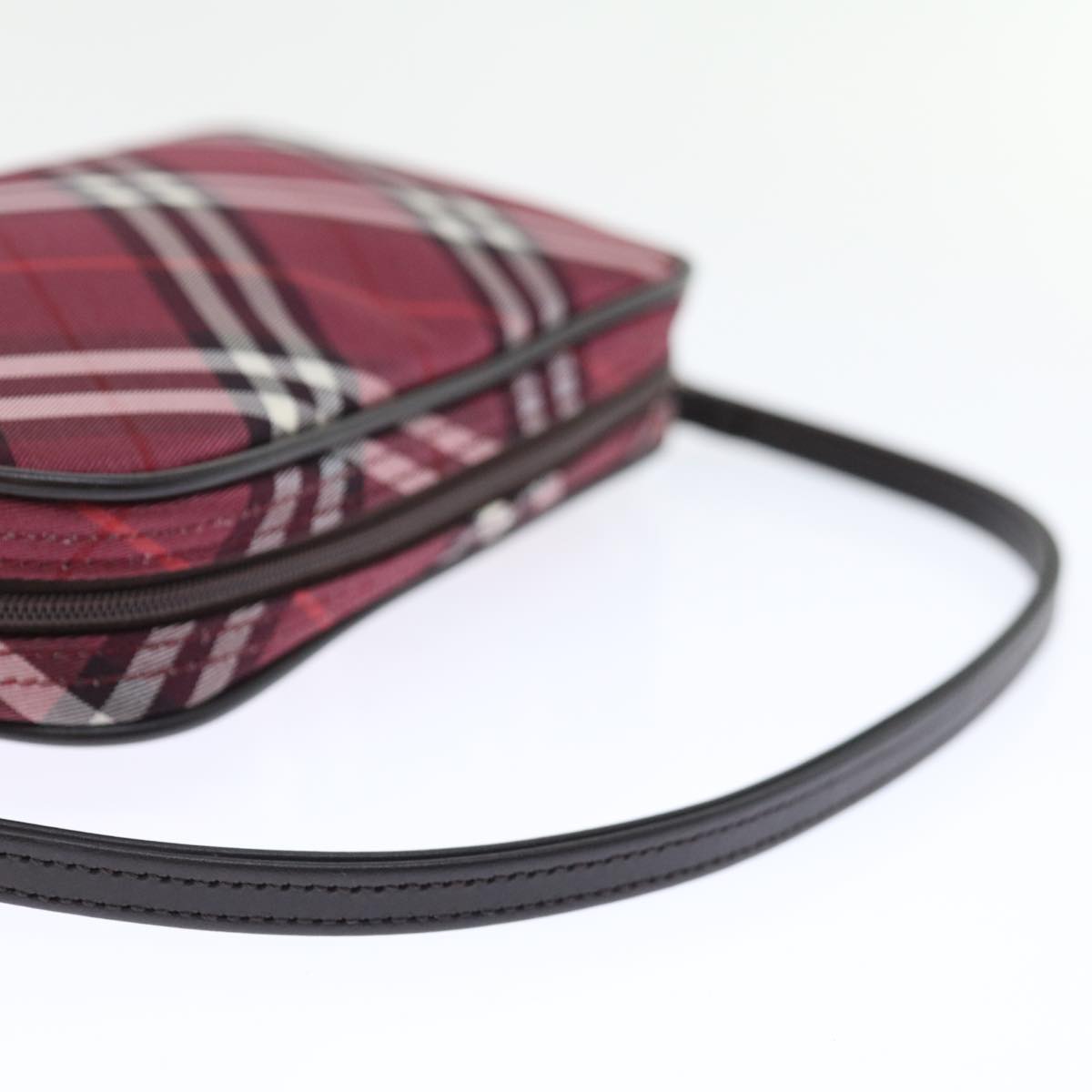 BURBERRY Nova Check Accessory Pouch Canvas Red Auth 67126